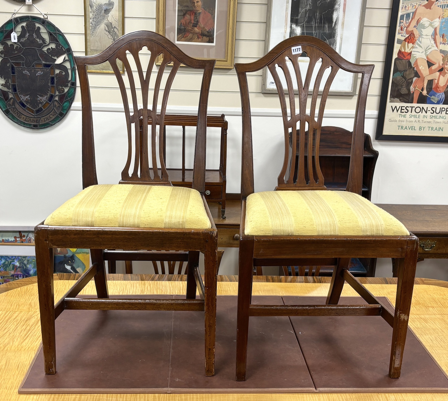 A set of six George III mahogany dining chairs